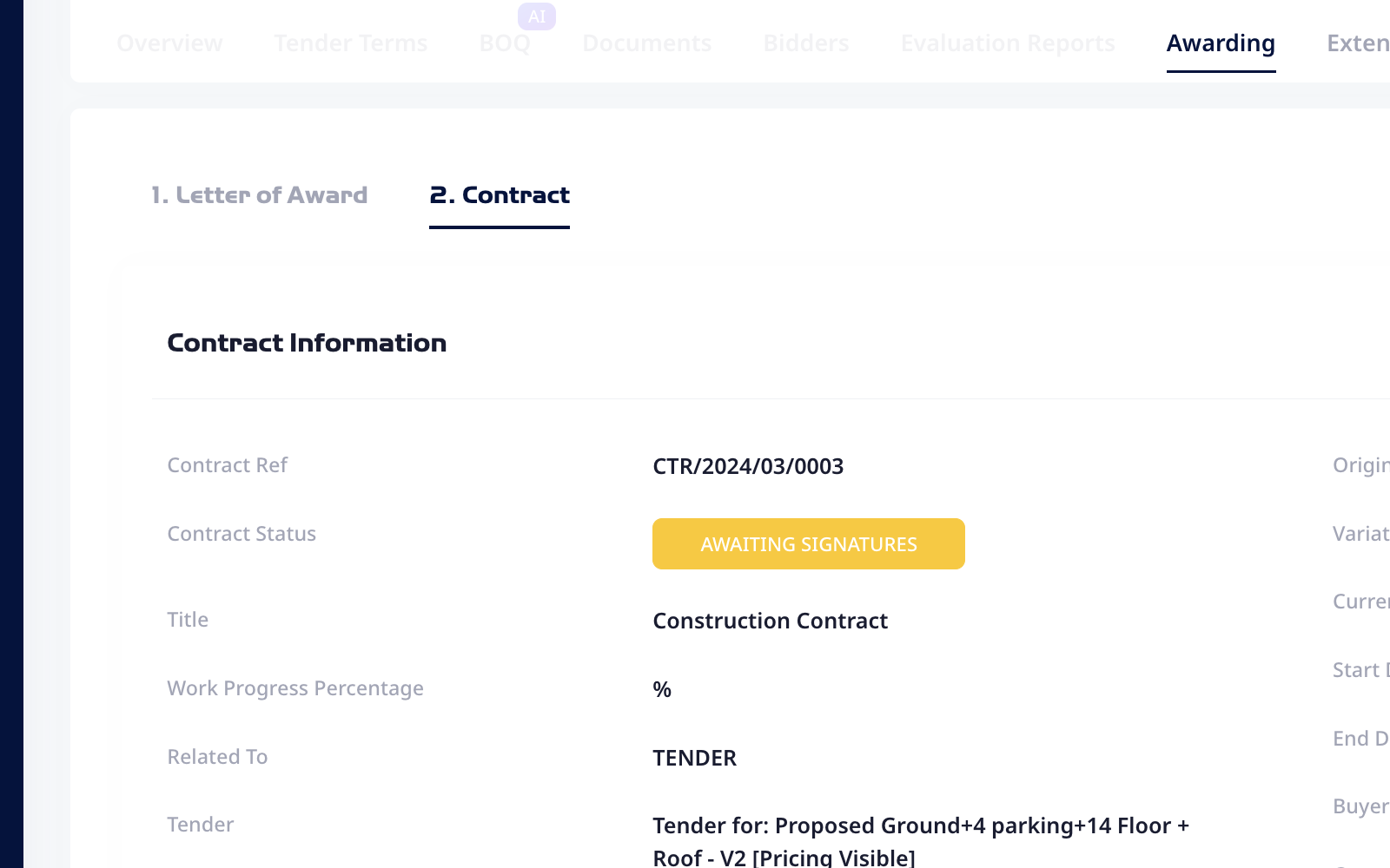 Award & Contract